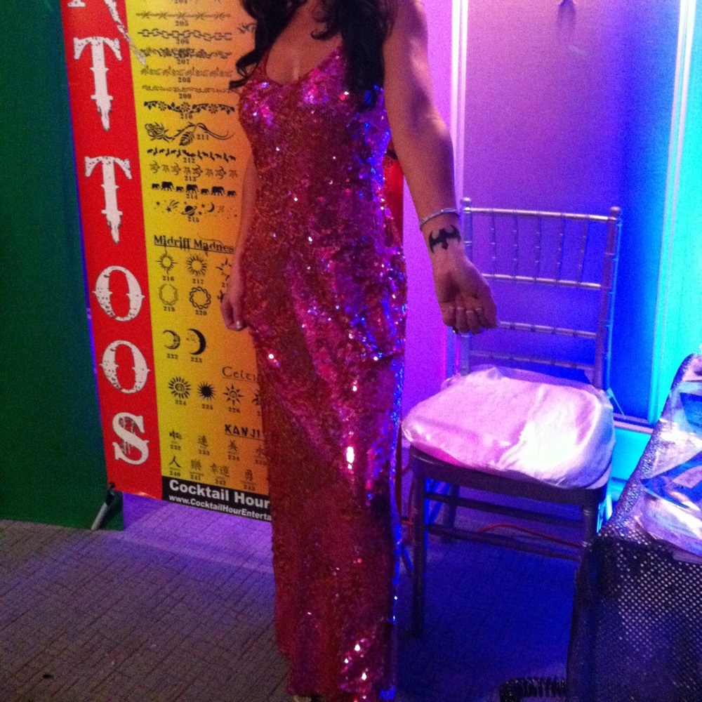 One of a kind absolutely stunning pink sequin gown. By ASHISH red carpet design